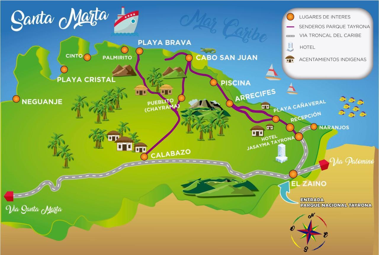 Hotel Jasayma Dentro Del Parque Tayrona Ел Заино Екстериор снимка